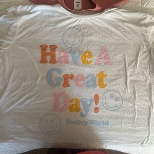 SmileyWorld Kids Tee - White with Multicolor Print